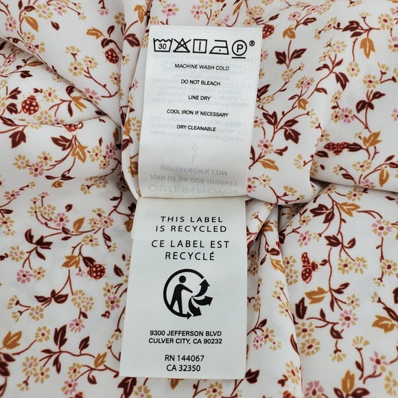 OUTERKNOWN Floral Print V Neck Short Sleeve Mini Dress Lightweight Womens Large - Picture 8 of 11